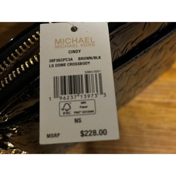 Michael Kors  Large Dome Shiny Embossed MK Logo Crossbody Bag Cindy New With Tag - Picture 3 of 4